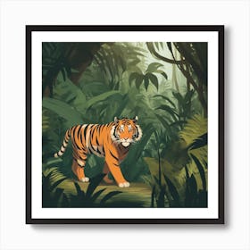 Tiger In The Jungle 5 Art Print