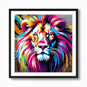 Colorful Lion 15 Art Print