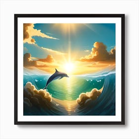 Dolphin In The Ocean Art Print