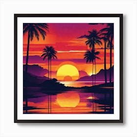 Sunset Painting 14 Art Print