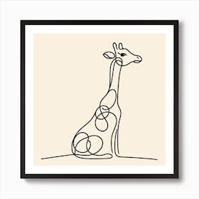 Giraffe Picasso style 2 Art Print