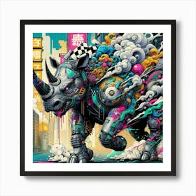 Rhino Art Print