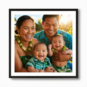 Hawaiian Family Portrait Art Print