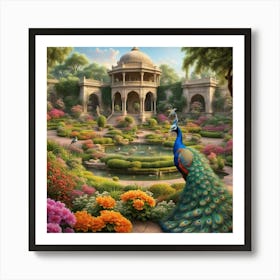 Peacock In The Garden 10 Art Print