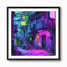 Cyberpunk Street Art Art Print