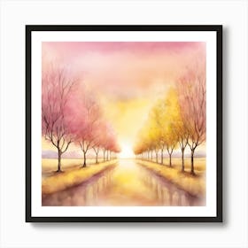 Peaceful Watercolor Of A Picturesque Scene Art Print