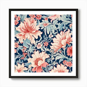 Floral Pattern, Ruffled Hem And Floral Liberty Print Pattern 2 Art Print