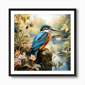 Kingfisher By The River Art Print