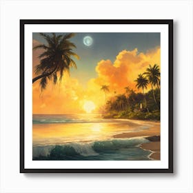 Sunset Beach Art Print