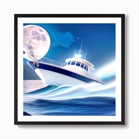 Moon Boat Art Print