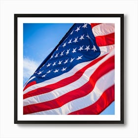 American Flag Ripple Effect In Closeup Stripes And Stars Representing Julys Pride And Nations Loy (3) Art Print