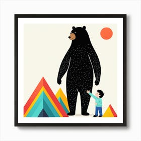 Bear And A Boy 9 Art Print