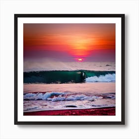 Sunset At The Beach 312 Art Print
