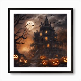 Haunted House to avoid during Halloween. Art Print