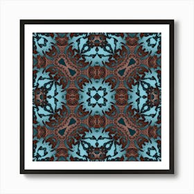 Pattern Blue Star From Spots 2 Art Print