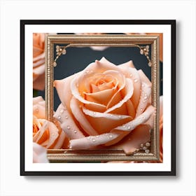 Peach Roses 14 Art Print