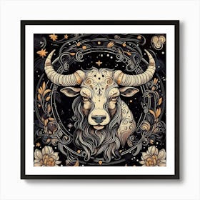 Bull Zodiac Sign Art Print