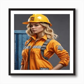 Portrait Of A Construction Worker Art Print