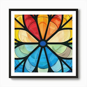 Stained Glass Flower Art Print