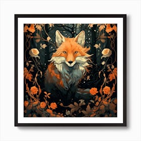 Fox In The Forest Art Print