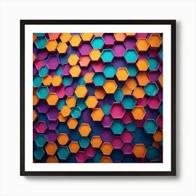 3d Hexagonal Background 2 Art Print