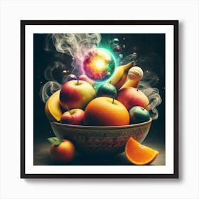 Fruit Bowl With Smoke Art Print