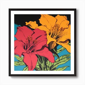 Lily 5 Pop Art Illustration Square Art Print