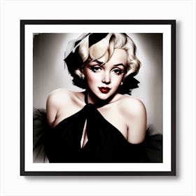 Marilyn Monroe Bride Cloaked In Darkness Art Print