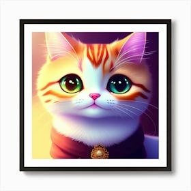 Cute Fluffy Cat Art Print