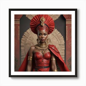 Pikaso Texttoimage Beautiful Africanpowerful Queen Warrior Dressed In (4) Art Print