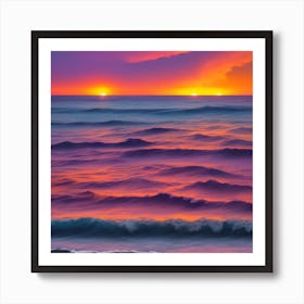 Sunset Over The Ocean Art Print