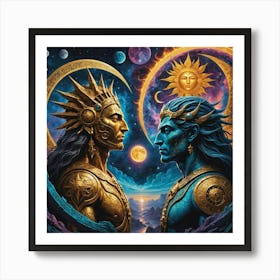 Sun And The Moon Art Print