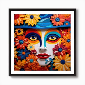 Face Of Flowers Art Print