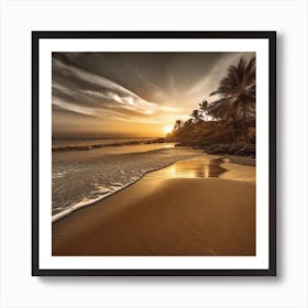 Sunset At The Beach 421 Art Print