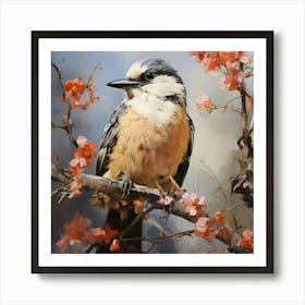 Bird Perched On A Branch 6 Art Print