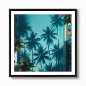 Aerial View Of Palm Trees In The Pool Art Print
