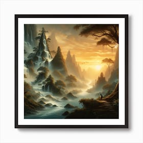 Mythical Waterfall 20 Art Print