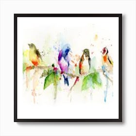 Birds On A Branch Art Print