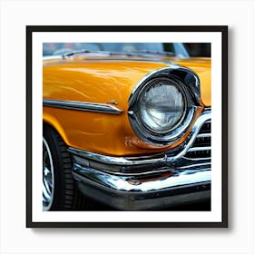 Classic Car Headlights Art Print