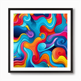 Abstract Colorful Wavy Pattern Background Art Print