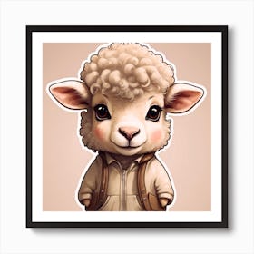 Sheep With A Backpack Art Print