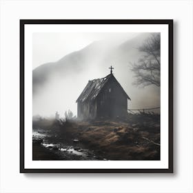 Church In The Fog Art Print