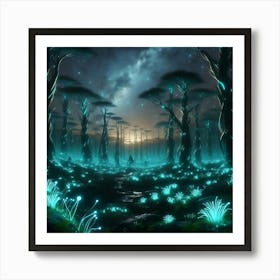 Forest In The Night Art Print