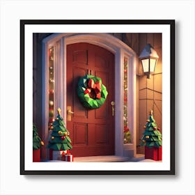 Christmas Door 147 Art Print