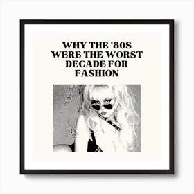 80s Fashion Square Art Print