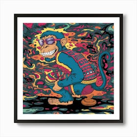 Monkey Psychedelic Art Print