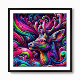 Psychedelic Deer Art Print