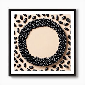 Frame Created From Black Beans On Edges And Nothing In Middle (5) Art Print