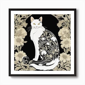 Art Nouveau Cat Art Print