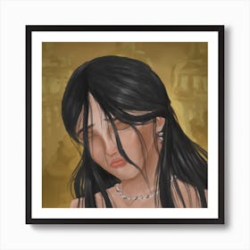 sad girl Art Print